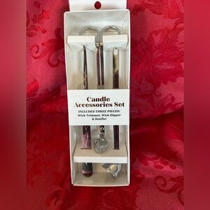 Silver Candle Accessories 3 Piece Set- wick trimmer, dipper and snuffer